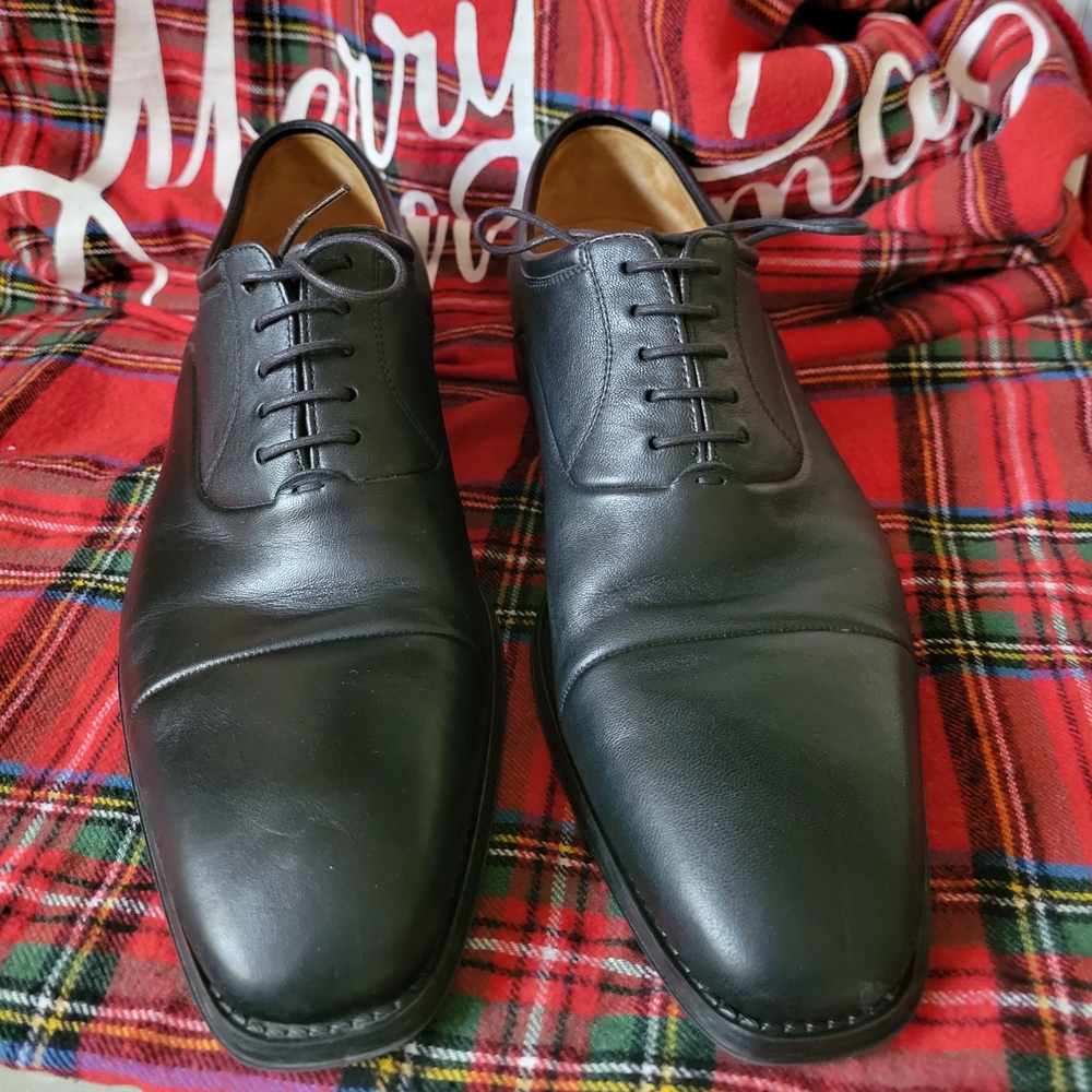 Magnanni Federico-Oxford Black Leather Men's Dress Shoes Size 10